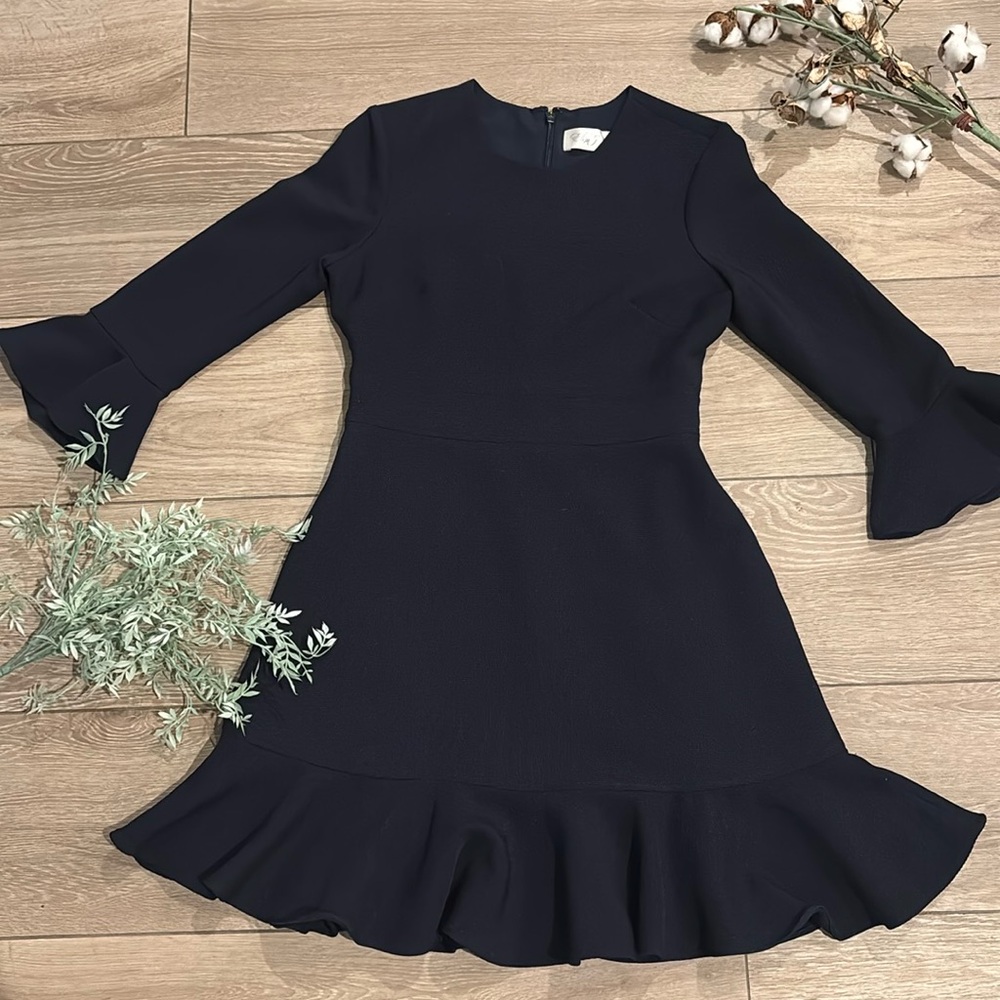 Navy Ruffle Dress